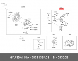 Тормозной суппорт 583113BA01 HYUNDAI KIA