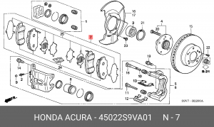 Комплект тормозных колодок, диско 45022-S9V-A01 HONDA