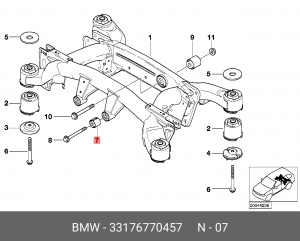 Подвеска, балка моста 33 17 6 770 457 BMW