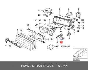 Устройство зажигания, газоразрядная лампа 61358376274 BMW