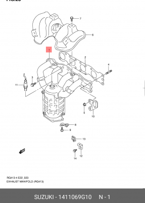 Катализатор 14110-69G10 SUZUKI