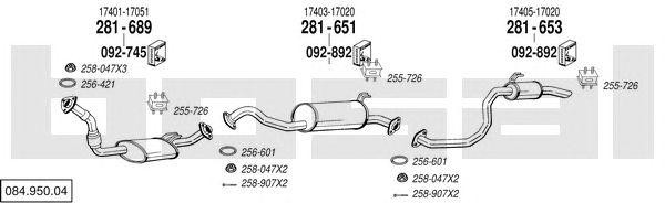 Система выпуска ОГ 08495004 BOSAL