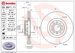 Тормозной диск 09.9911.11 BREMBO