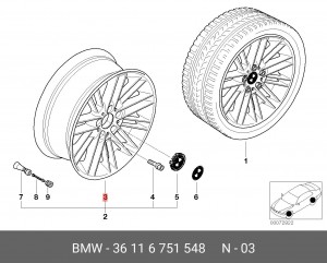 Диск колеса 36 11 6 751 548 BMW