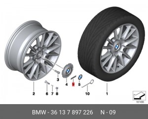 Эмблема 36 13 7 897 226 BMW