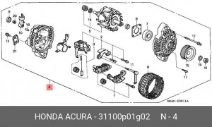 Генератор 31100P01G02 HONDA