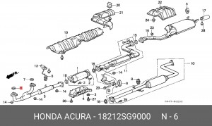 Уплотнительное кольцо, выпускной тр 18212SG9000 HONDA