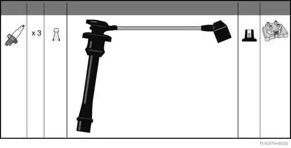 Ккомплект проводов зажигания J5382061 H B JAKOPARTS NIPPARTS