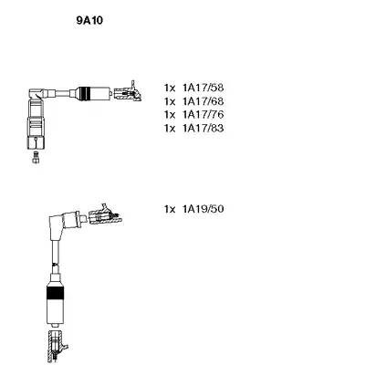 Ккомплект проводов зажигания 9A10 BREMI