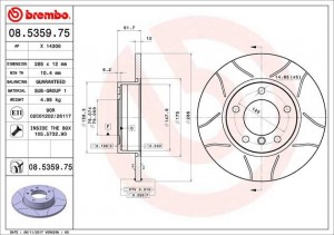 Тормозной диск 08.5359.75 BREMBO
