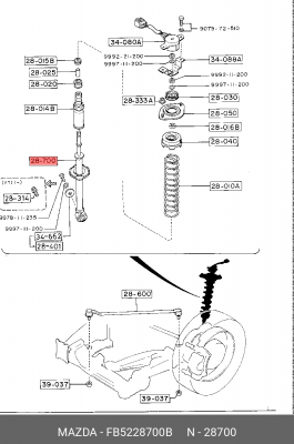 Амортизатор подвески FB52-28-700B MAZDA