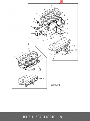 Комплект прокладок, двигатель 5-87811-821-0 ISUZU