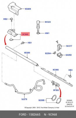 Датчик, температура топлива 1 582 665 FORD