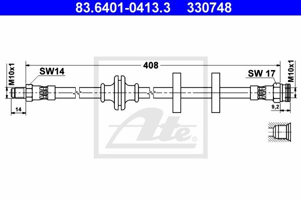 Тормозной шланг 83.6401-0413.3 ATE
