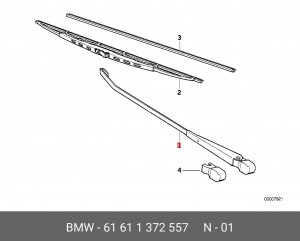 Рычаг стеклоочистителя, система очистки окон 61 61 1 372 557 BMW