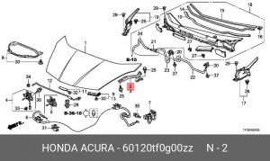 Петля - шарнир открывания капота 60120TF0G00ZZ HONDA