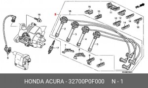 Провода высоковольтные системы зажигания (комплект) 32700P0F000 HONDA