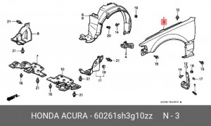 Крыло 60261SH3G10ZZ HONDA