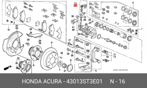 Ремкомплект, тормозной суппорт 43013ST3E01 HONDA
