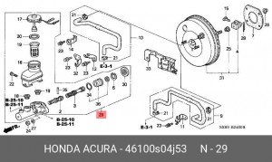 Главный тормозной цилиндр 46100S04J53 HONDA