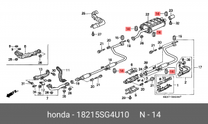 Кронштейн, система выпуска ОГ 18215SG4U10 HONDA