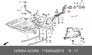 Залиная горловина, топливной бак 17660SE0010 HONDA