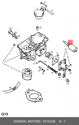 Поворотная заслонка, карбюратор 9276338 GENERAL MOTORS