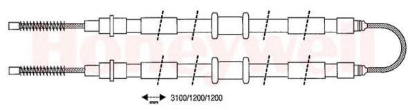 Трос, стояночная тормозная система 432648B BENDIX JURID