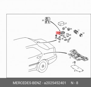 Блок коммутационный для реле, предохранителей A 202 545 24 01 MERCEDES BENZ