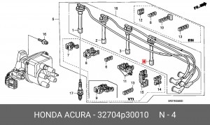 Провода высоковольтные системы зажигания (комплект) 32704P30010 HONDA