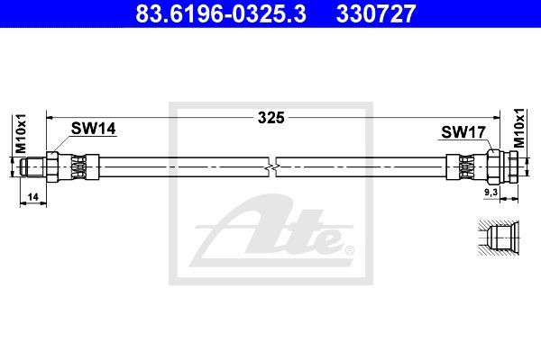 Тормозной шланг 83.6196-0325.3 ATE