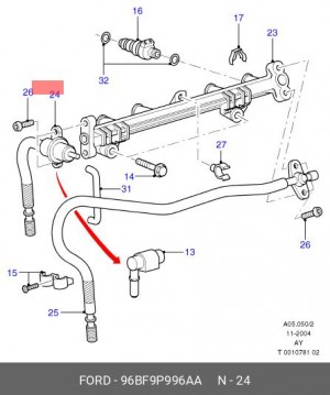 Регулятор давления подачи топлива 96BF9P996AA FORD