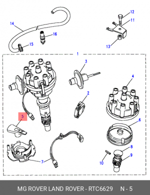 Бегунок распределителя зажигани RTC6629 LAND ROVER