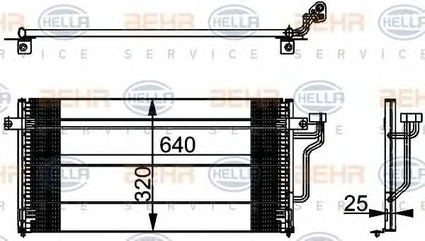Конденсатор, кондиционер 8FC351037371 HELLA