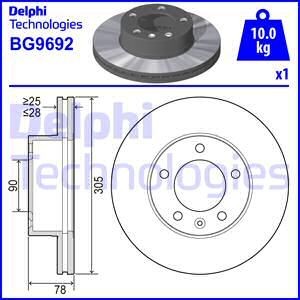 Тормозной диск BG9692 DELPHI