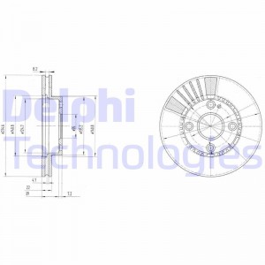 Тормозной диск BG3508 DELPHI