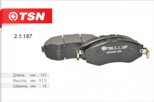 Колодки тормозные дисковые 21187 TSN