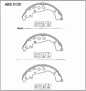 Колодки тормозные барабанные ABS0120 ALLIED NIPPON