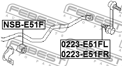Стойка стабилизатора 0223-E51FR FEBEST
