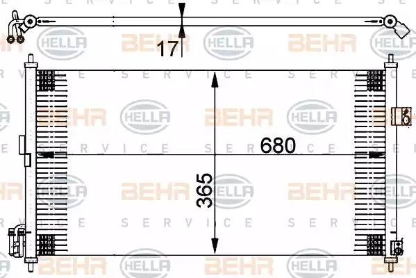 Конденсатор, кондиционер 8FC 351 302-251 HELLA