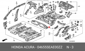 Панель пола 04655SEAE00ZZ HONDA