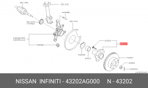 Ступица колеса 43202-AG000 NISSAN