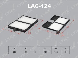 Фильтр салона LAC-124 LYNXAUTO
