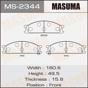 Колодки тормозные дисковые MS2344 MASUMA