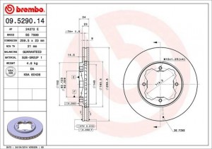 Тормозной диск 09.5290.14 BREMBO