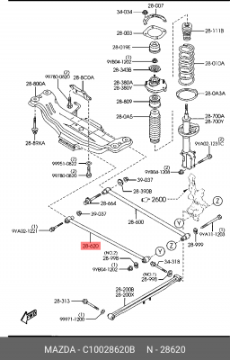 Рычаг подвески C10028620B MAZDA