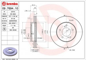 Тормозной диск 09.7694.10 BREMBO