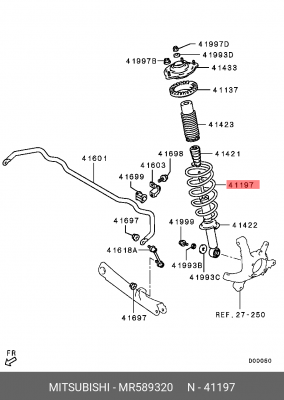 Пружина подвески MR589320 MITSUBISHI