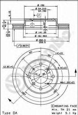Тормозной диск 09.6753.10 BREMBO