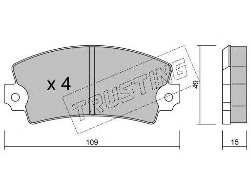 Комплект тормозных колодок, диско 0052 TRUSTING